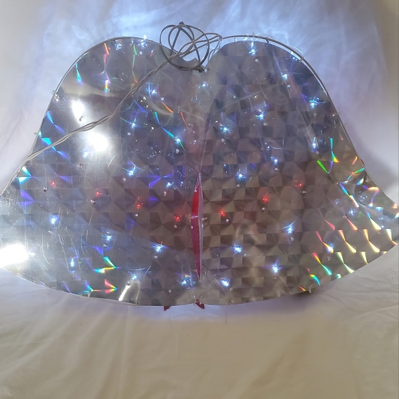 LED Crystal Disc Twin Bells Vtg 2000 Indoor Outdoor Hanging Light Display - Picture 7 of 14